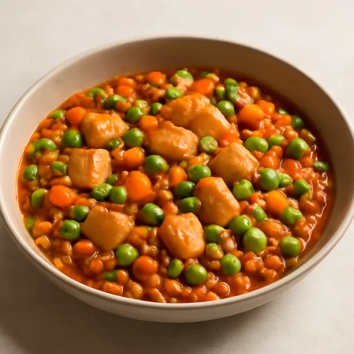 Poulet aux légumes avec son blé