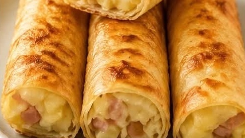 Cigares Croustillants aux Pommes de Terre, Jambon et Fromage