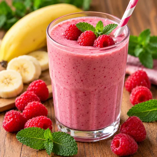 Smoothie banane framboises