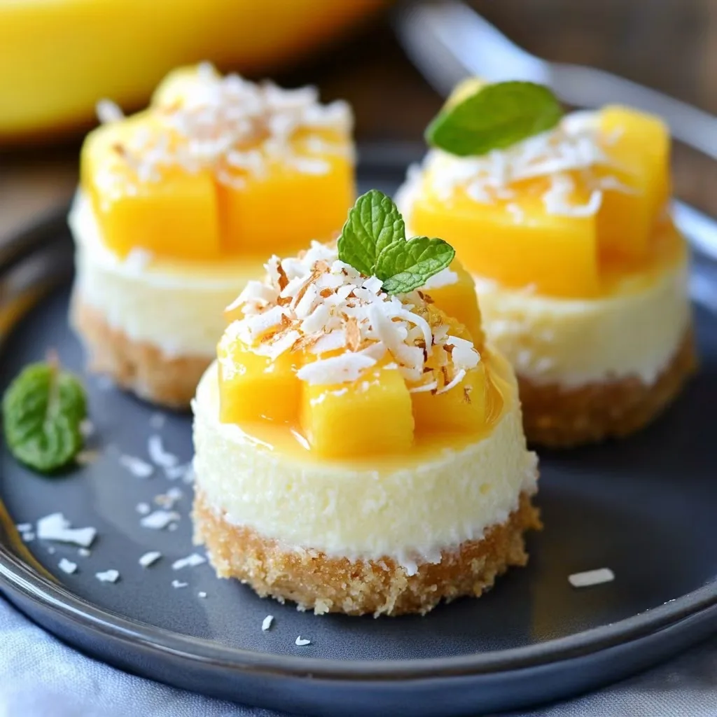 Mini Cheesecakes Mangue-Noix de Coco