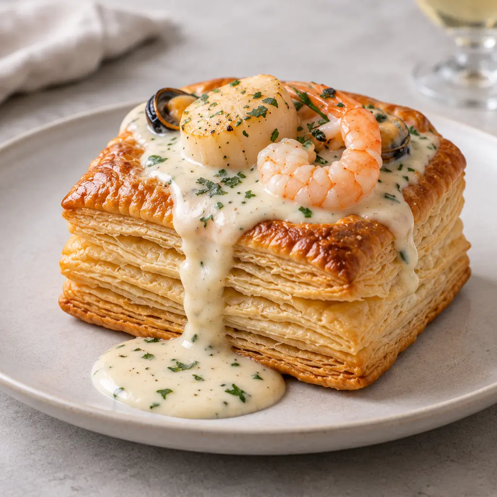 Vol-au-vents de la mer, croustillants et crémeux
