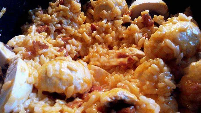 Risotto au chorizo et aux lardons