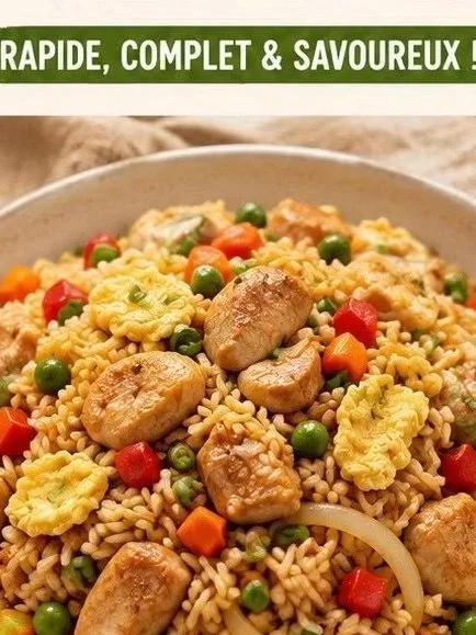 Riz Sauté au Poulet et Légumes