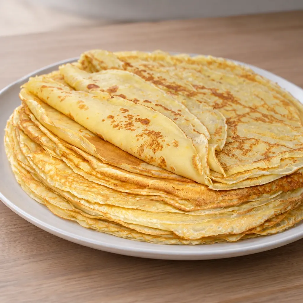 Crêpes fines à la vanille, souples et dorées comme à la maison