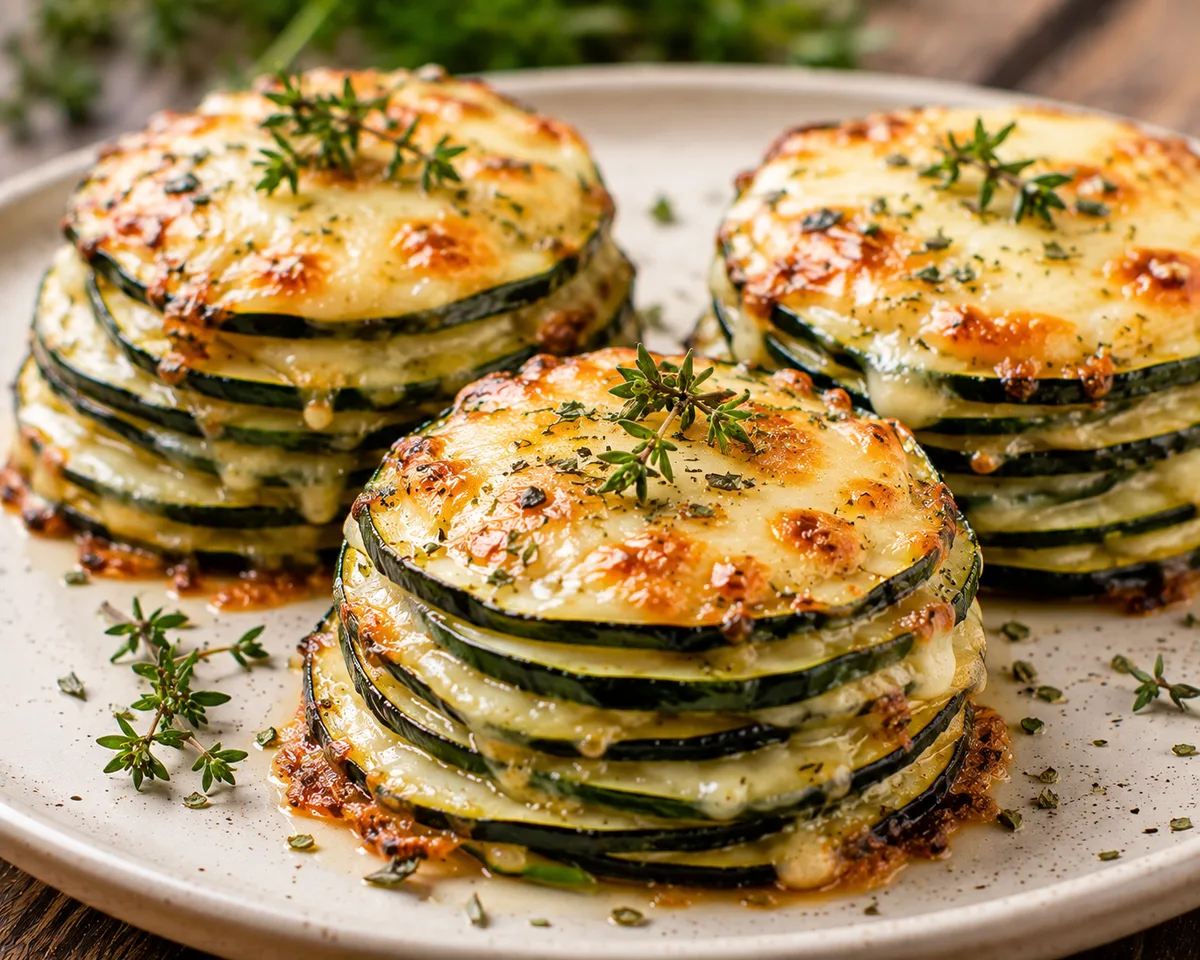 Piles de Courgettes Gratinées