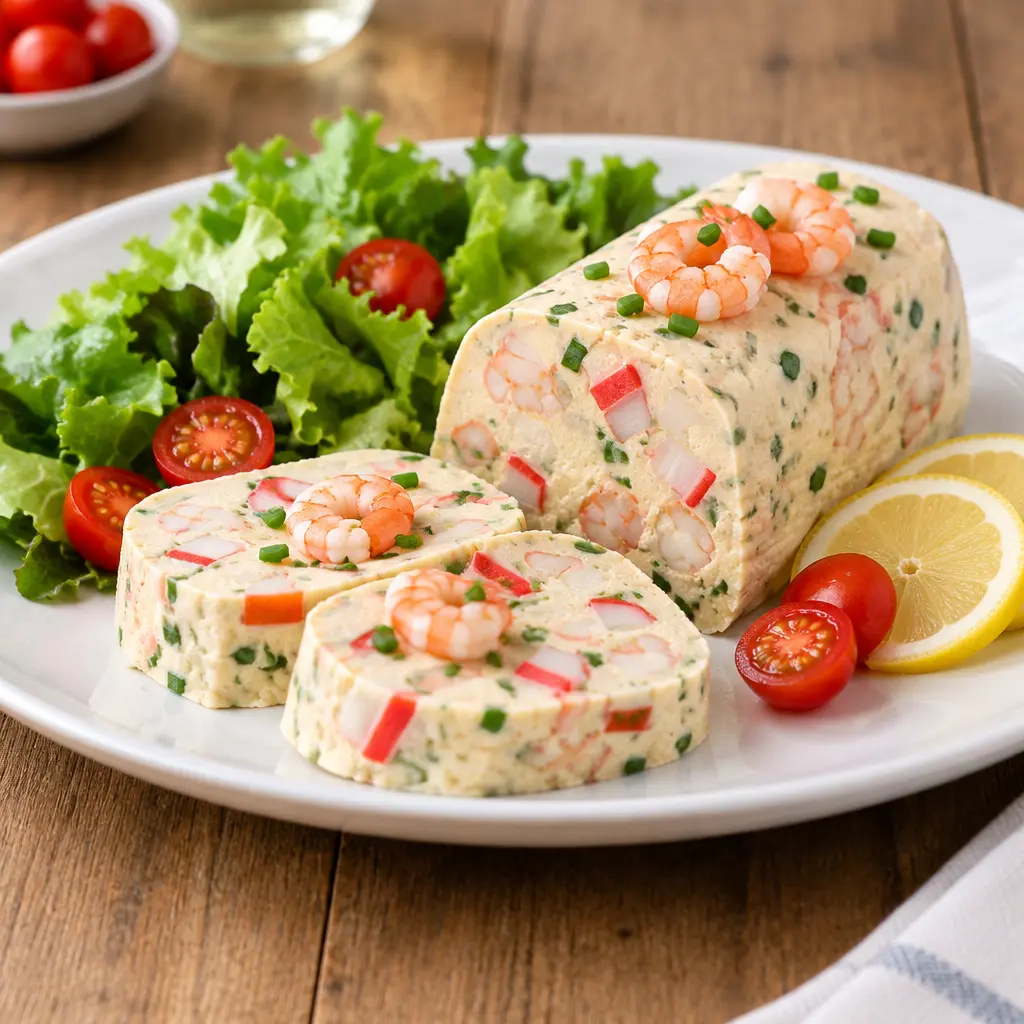 Terrine de crevettes et surimi, ferme et crémeuse