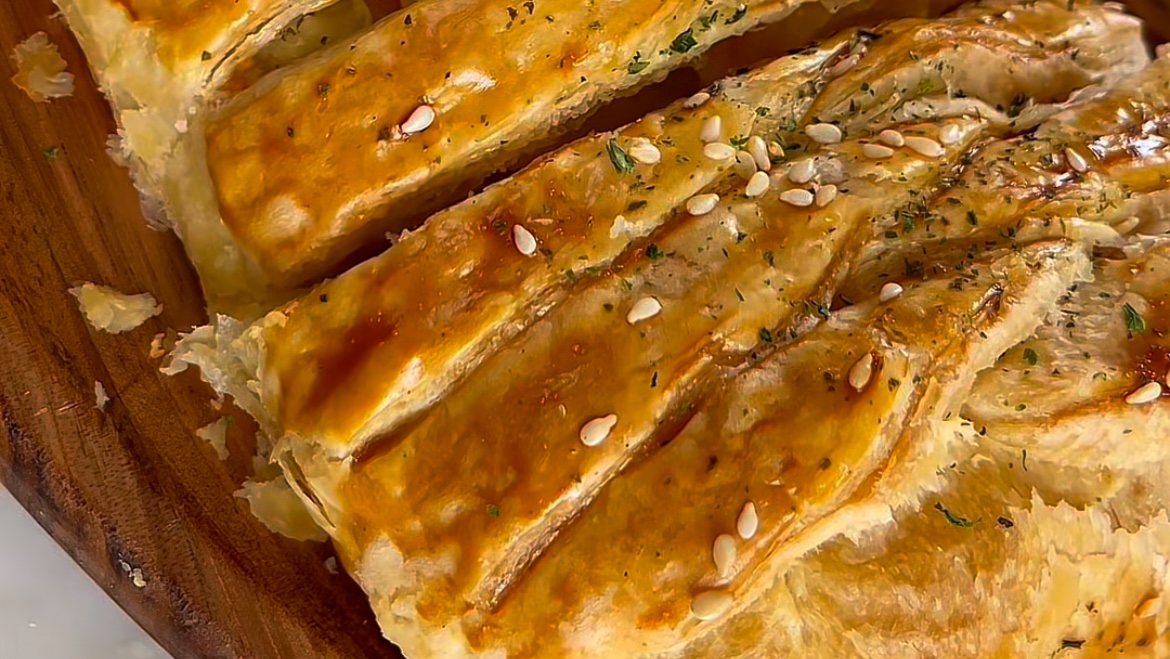 Tresse feuilletée saumon boursin