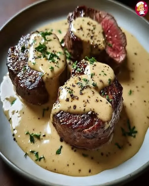 Steak Grillé avec Sauce Crémeuse au Poivre