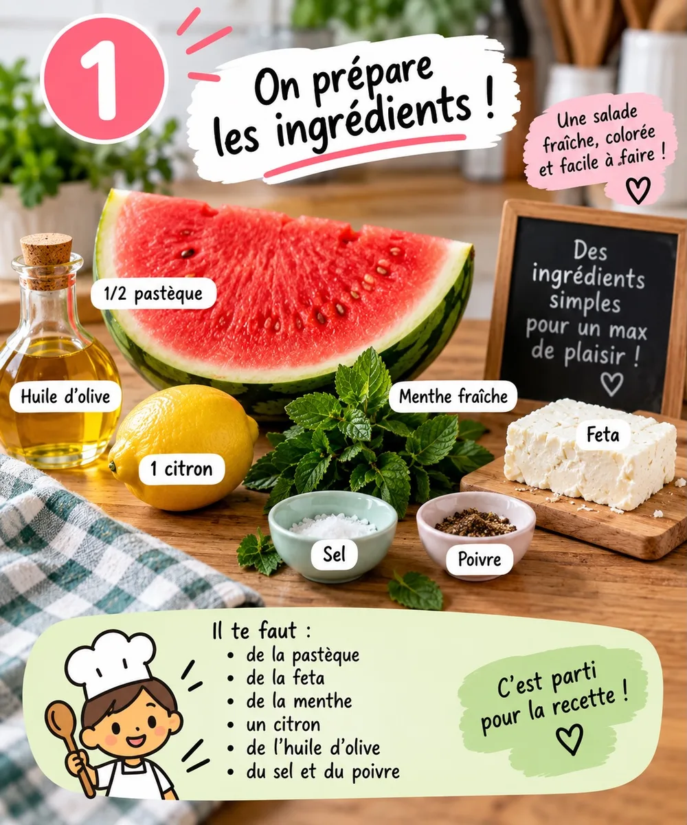 Salade Pastèque, Feta & Menthe
