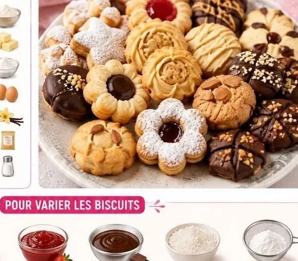 Une seule pâte pour préparer de magnifiques biscuits variés