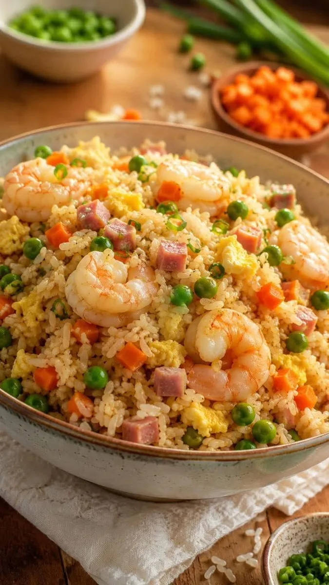 Riz frit chinois aux crevettes