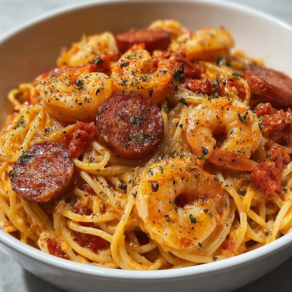 Spaghetti aux Crevettes et Chorizo