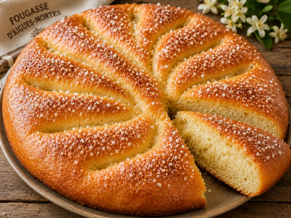 recette de la fougasse d'Aigues Mortes (brioche moelleuse) à la fleur d'oranger