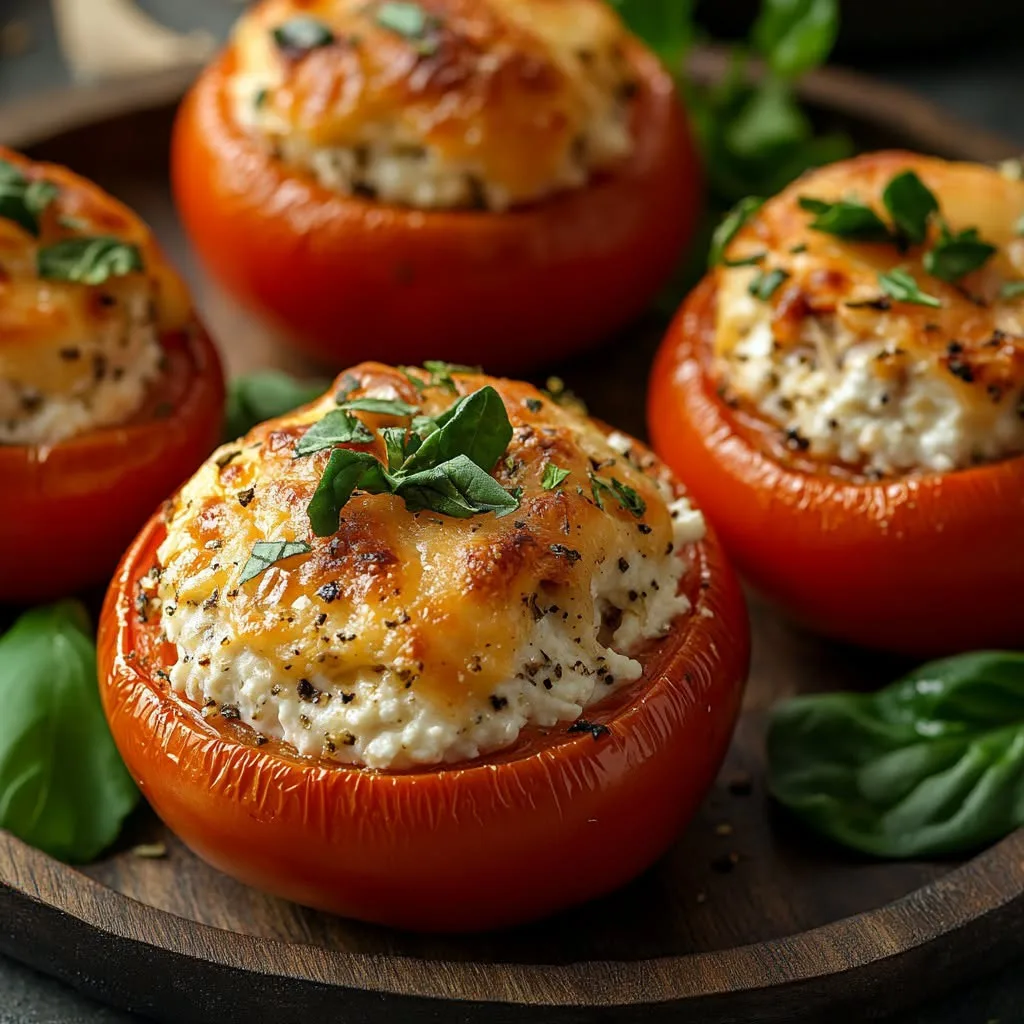 Tomates Farcies au Poulet et Fromage Blanc
