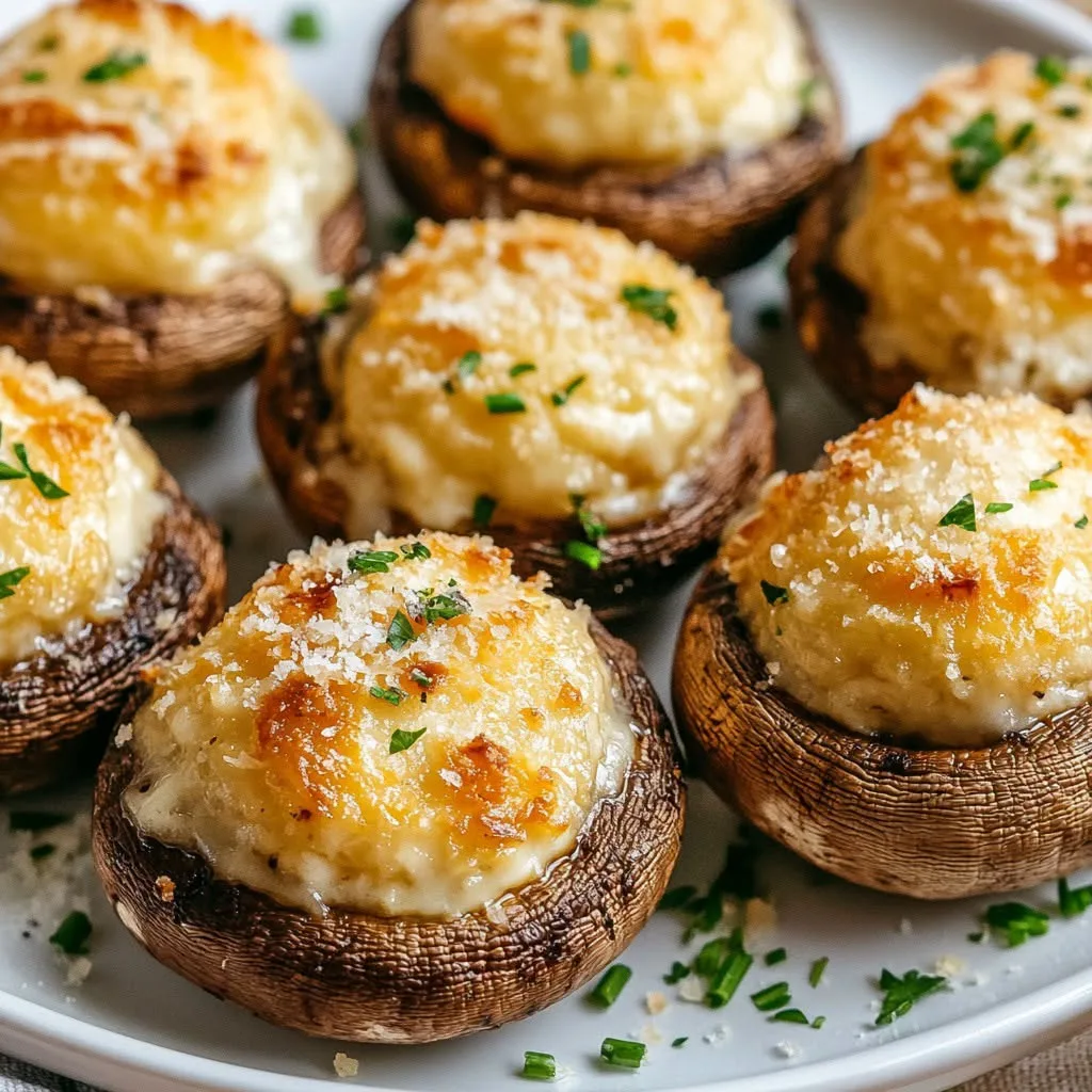 Champignons farcis dorés à l'air fryer