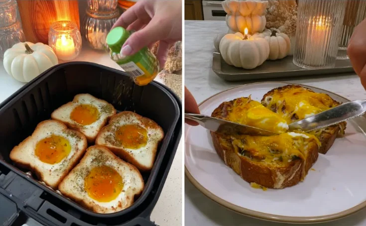 Toast Œuf au Centre et Fromage Fondant à l'Air Fryer