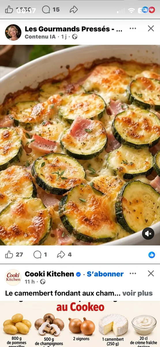 Courgettes au Jambon Gratinées